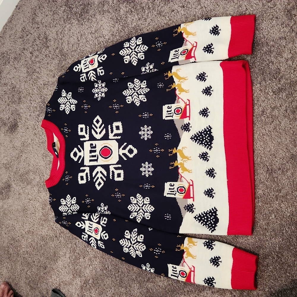 Miller Lite  Ugly Christmas Sweater
